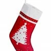 Allstate 22" Red And White Embroidered Tree With Rhinestones Christmas Stocking