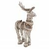 Gallerie II 20.5" Rustic Style Faux Fur Trimmed Glittered Deer Christmas Decoration