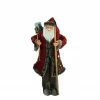 Northlight 48" Red And Brown Santa Claus With Walking Stick Standing Christmas Figure