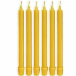 Bcandle 100% Pure Beeswax Candles (Set Of 6) Organic Hand Made - 8" Tall, 3/4" Diameter; Tapers