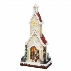 Roman 19" LED Musical Rotating Christmas Tree Church Battery Operated Figurine