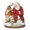 Roman 8.5" Santa Feeding Deer Milk And Cookies Resin Christmas Figurine
