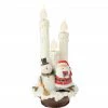 Raz 14" White Lighted Santa And Snowman Triple Flameless Candle Lamp Christmas Figurine