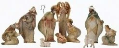 Roman 10-Piece White And Gold Christmas Nativity Figurine 8.5"