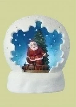 Roman 4" Battery Operated LED Lighted Santa Claus & Christmas Tree Table Top Domes