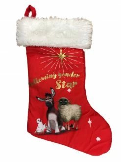 The Star Movie Red Following Yonder Star Christian Nativity Christmas Stocking