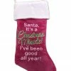 Holiday Time Pink Santa Miracle Good All Year Celebration Christmas Holiday Stocking