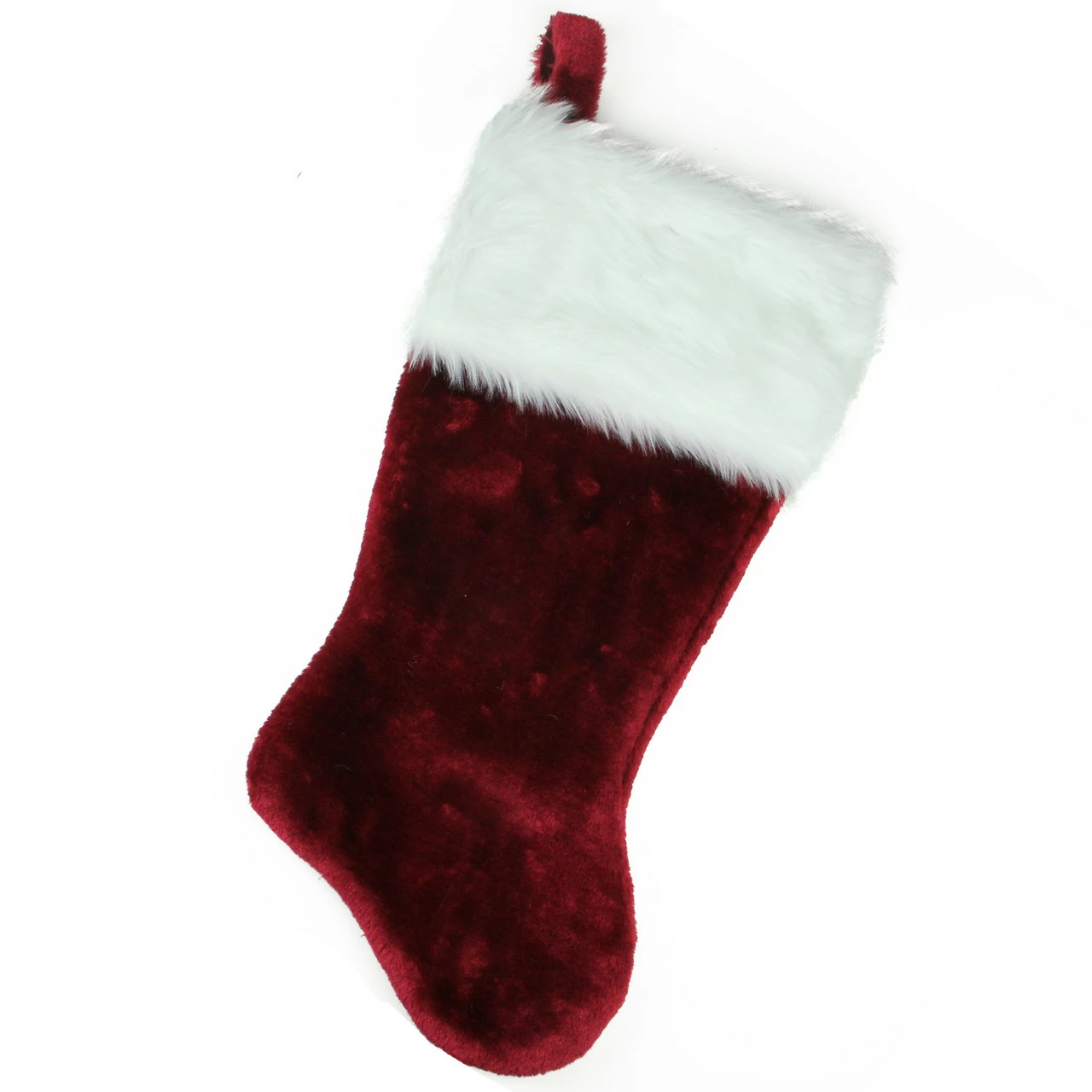Northlight 20" Burgundy And White Traditional Christmas Stocking 1 Northlight 20" Burgundy And White Traditional Christmas Stocking