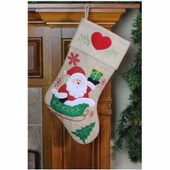 Northlight 19" Red And Green Santa Claus In Sleigh Embroidered Christmas Stocking -Northlight Shop 3njhs2ixmnomxo4ix7g6ez13icnnid6g 27543.1603245300