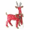Northlight 24" Red And Brown Reindeer With Bow Christmas Decoration