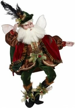Mark Roberts Burgundy And Green Robin Hood Christmas Fairy - Large 18"