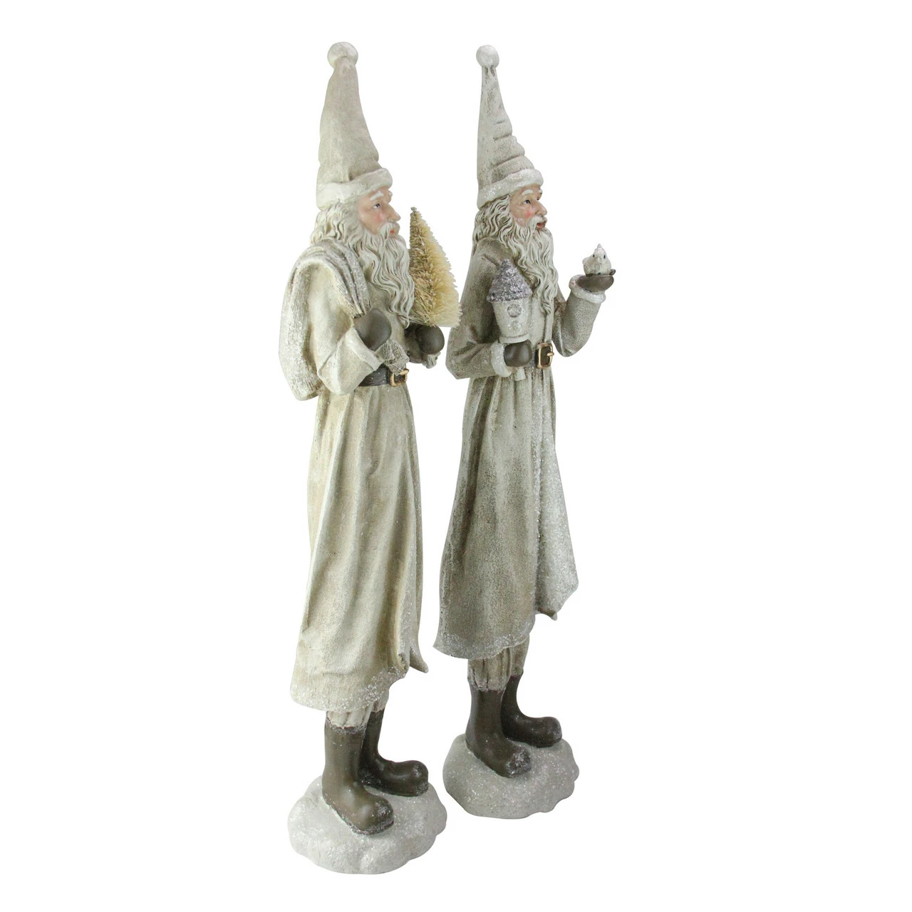 Melrose Set Of 2 Beige Old World Santa Claus Christmas Tabletop Figures 25" 2 Melrose Set Of 2 Beige Old World Santa Claus Christmas Tabletop Figures 25" - Image 2