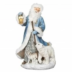 Roman 10.5" LED Santa With Polar Animals Battery Operated Christmas Figurine