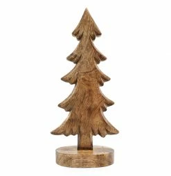 Auldhome Design Natural Color Wooden Christmas Trees; Tabletop Handmade Wood Trees W Rectangular Base For Holiday Decor, Set Of 2 -Northlight Shop 651174976525 5 42065.1635946716