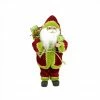 Northlight 12" Red And Green Santa Claus With Gift Bag Christmas Figure