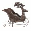 Allstate 12.25" Bronze Folk Art Style Christmas Reindeer Sleigh Tabletop Planter