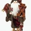 Roman 18" Brown And White Santa Claus With Grapes Christmas Tabletop Figure