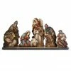 Roman 8pc Orange And Brown Nativity Die Cut Figures With Base Christmas Decoration 24"