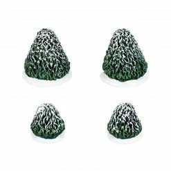 Department 56 Set Of 4 Green Tudor Gardens Topiaries Accessory 1.5"