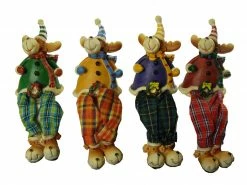 CC Christmas Decor Club Pack Of 144 Plaid Shelf Sitting Reindeer Christmas Figures 5"