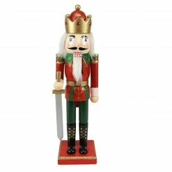 Northlight 14" Red Glittered Nutcracker King With Sword Christmas Tabletop Figurine