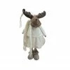 Northlight 26" White And Brown Standing Girl Moose Christmas Tabletop Figurine