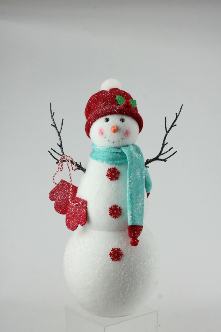 Napco 16.5" White And Red Snowman In Hat Christmas Tabletop Decor 3 Napco 16.5" White And Red Snowman In Hat Christmas Tabletop Decor - Image 3