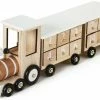BRUBAKER Reusable Wooden Advent Calendar To Fill - White Locomotive With 24 Doors - DIY Christmas Calendar 18.11 X 3.74 X 4.21 Inches