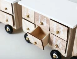 BRUBAKER Reusable Wooden Advent Calendar To Fill - White Locomotive With 24 Doors - DIY Christmas Calendar 18.11 X 3.74 X 4.21 Inches -Northlight Shop AdventCalendar PETZ171394 4251219616728.3000.002 51230.1633721502