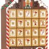 BRUBAKER Reusable Wooden Advent Calendar To Fill - Gingerbread House With LED Lighting - DIY Christmas Calendar 10.31 X 17.72 X 2.17 Inches