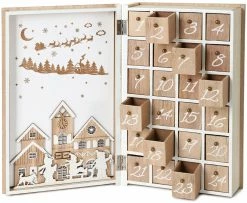 BRUBAKER Reusable Wooden Advent Calendar To Fill - Merry Christmas Book - DIY Christmas Calendar 7.72 X 2.95 X 11.81 Inches -Northlight Shop AdventCalendar PETZ172217 4251219627496.2500.002 39457.1633721537