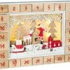 BRUBAKER Reusable Wooden Advent Calendar To Fill - Santa Claus In The Forest With LED Lighting - DIY Christmas Calendar 13.98 X 2.36 X 10.63 Inches