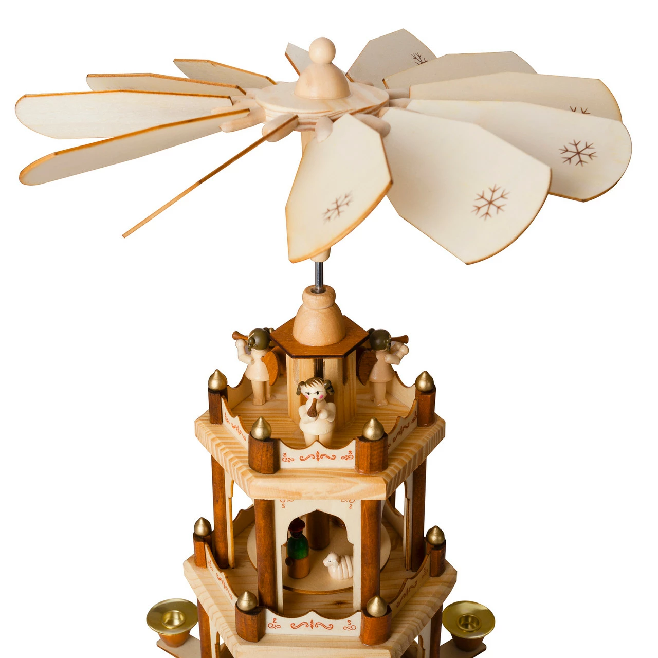 BRUBAKER Wooden Christmas Pyramid - 18 Inches - 3 Tier Carousel - Nativity Play - Designed In Germany 3 BRUBAKER Wooden Christmas Pyramid - 18 Inches - 3 Tier Carousel - Nativity Play - Designed In Germany - Image 3
