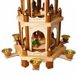 BRUBAKER Wooden Christmas Pyramid - 18 Inches - 3 Tier Carousel - Nativity Play - Designed In Germany 9 BRUBAKER Wooden Christmas Pyramid - 18 Inches - 3 Tier Carousel - Nativity Play - Designed In Germany -Northlight Shop Pyramid 4043.00 brown 4260211297620.1500.003 01364.1633637440