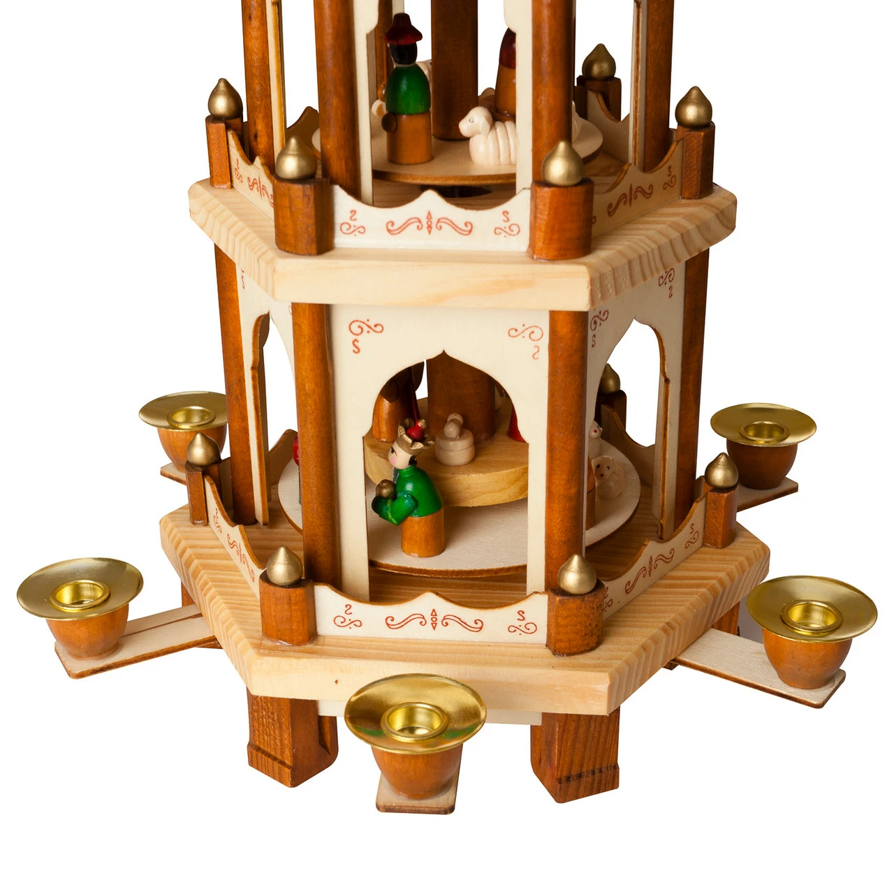 BRUBAKER Wooden Christmas Pyramid - 18 Inches - 3 Tier Carousel - Nativity Play - Designed In Germany 4 BRUBAKER Wooden Christmas Pyramid - 18 Inches - 3 Tier Carousel - Nativity Play - Designed In Germany - Image 4