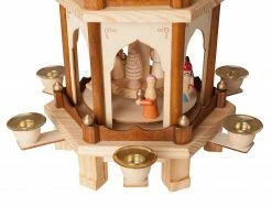 BRUBAKER Christmas Pyramid - 24 Inches - 4 Tier Carousel With 6 Candle Holders And Hand Painted Figurines - Designed In Germany -Northlight Shop Pyramid 60er brown 4260245647514.1600.005 22882.1633636833