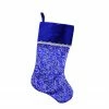 Northlight 20.5" Royal Blue And Silver Swirl Christmas Stocking With Velveteen Cuff