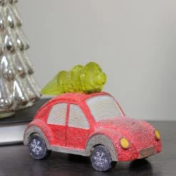 Allstate 6" Red And Green LED Embellished With Glitter Retro Car With Tree On Top Decoration -Northlight Shop allstate xat450 re gr 3 68787.1588405726