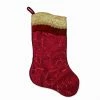 Northlight 20" Red And Gold Leaf Christmas Stocking With Wavy Sequined Cuff