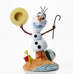 Enesco 6.5" White And Orange Frozen Olaf With Beach Base Christmas Tabletop Decor