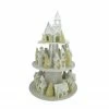 Raz 25" Silver And Gold Glitter Lighted 3-Tier Christmas House Display Decoration