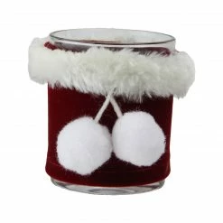 Northlight 3.25" Cherry Red And White Santa Claus Candle Holder