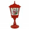 Northlight 25.25" Lighted Red Musical Santa Claus Snowing Table Top Christmas Street Lamp