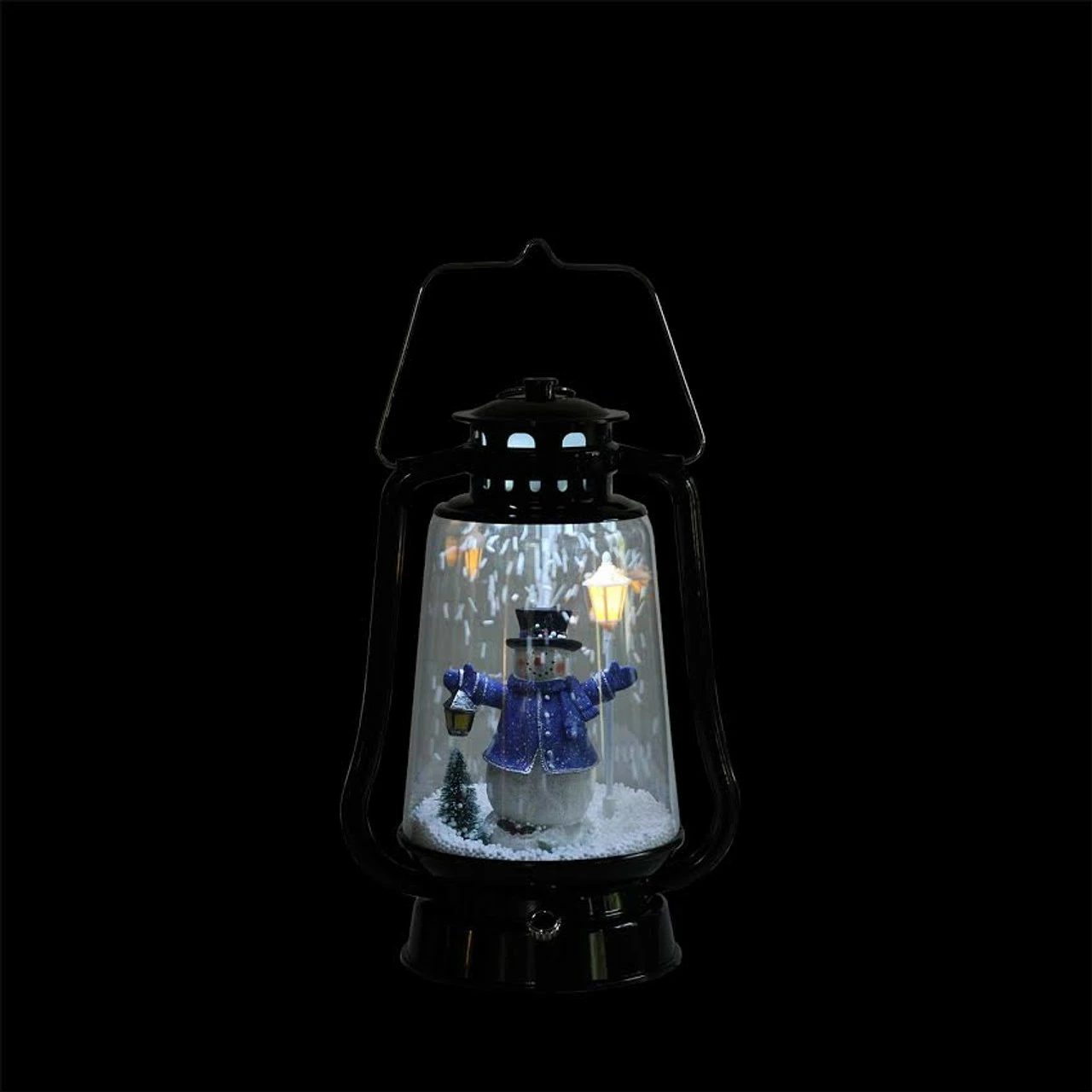 Northlight 13.5" Black Lighted Musical Snowman Snowing Christmas Table Top Lantern 4 Northlight 13.5" Black Lighted Musical Snowman Snowing Christmas Table Top Lantern - Image 4