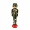 Northlight 14.25" Decorative Wooden Christmas Nutcracker Army Soldier In Camouflage Uniform