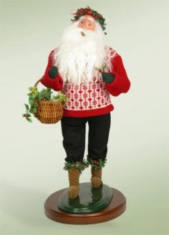 Byers' Choice 19" Collectible Handcrafted "Deck The Halls" Santa Claus Caroling Christmas Figure