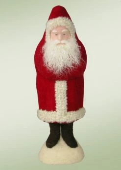 Byers' Choice 16.5" Red And Cream Wool Felted Belsnickel Santa Christmas Table Top Decoration