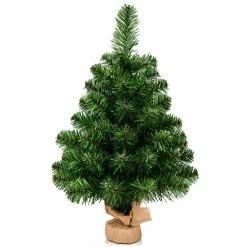Costway 2Ft Season Decoration PVC Artificial Small Christmas Tree