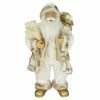 Northlight 24" White And Ivory Santa Claus With Gift Bag Christmas Figure