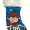 Holiday Time Fuzzy Blue Elf Video Gamer Lag Holiday Christmas Stocking
